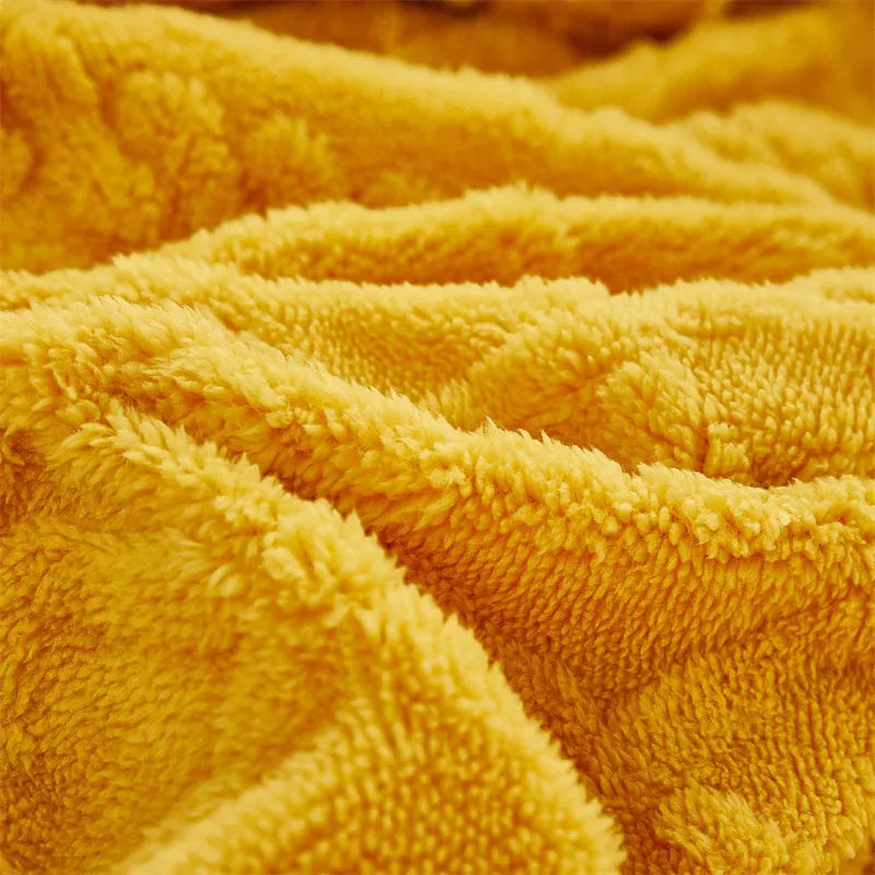 Winter Velvet Fleece Bedding For Warm Yellow Comfort NALANI