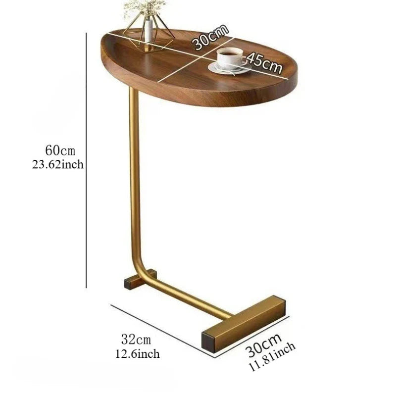 C Shaped Mobile Side Table For Sofa Or Bed In Small Spaces NALANI