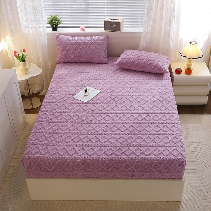 Winter Velvet Fleece Bedding For Warm Yellow Comfort Purple NALANI