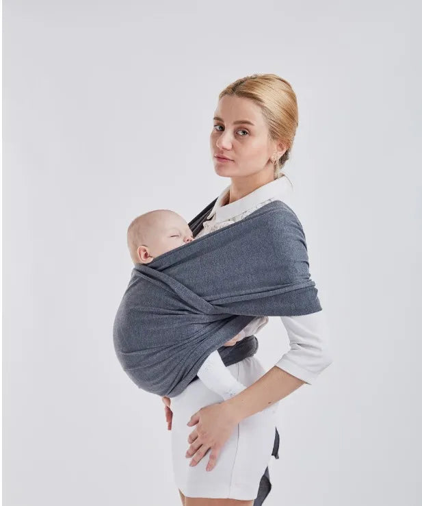 Stretchy Baby Wrap Carrier With Ergonomic Comfort Design Gray NALANI