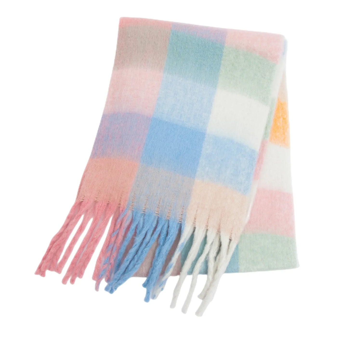 Thick Warm Cashmere Rainbow Scarf For Cozy Winter Days-Handtassen-NaLani