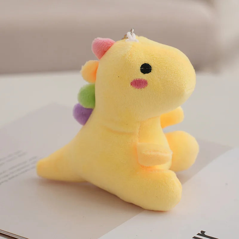 Fluffy Dino Plush Keychain For Kids Cute Dino Charm Yellow NALANI