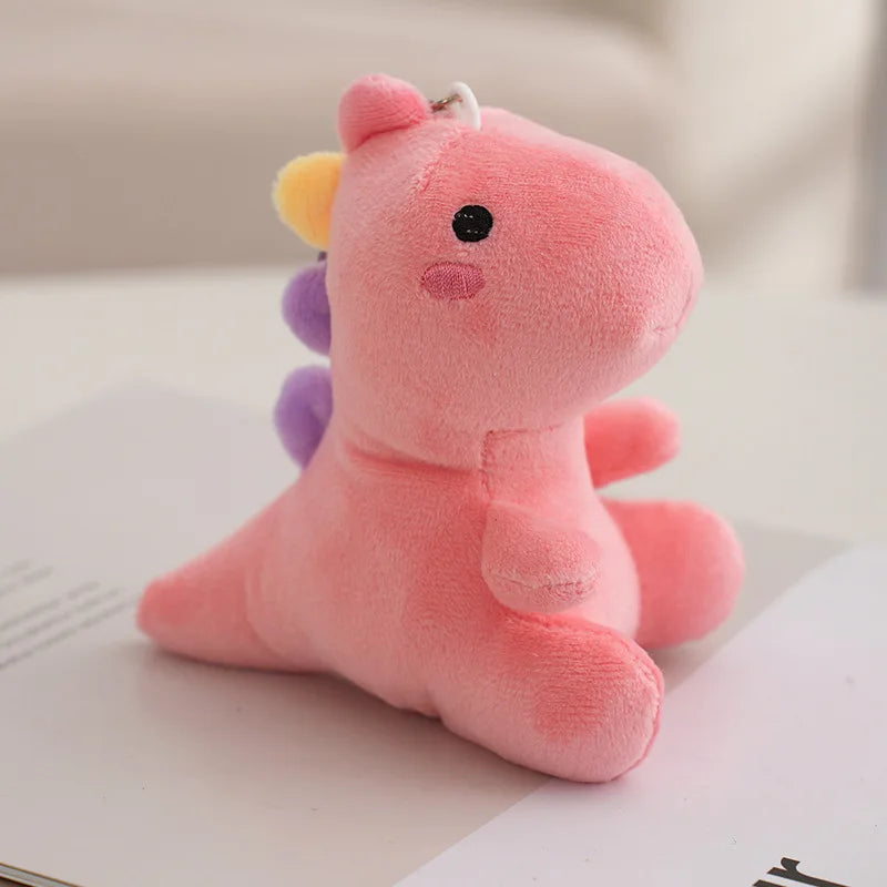 Fluffy Dino Plush Keychain For Kids Cute Dino Charm Pink NALANI