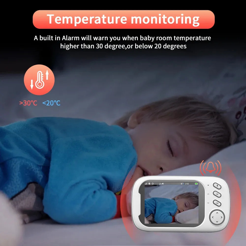 Wireless Baby Monitor With LCD Screen Temperature Tracking NALANI