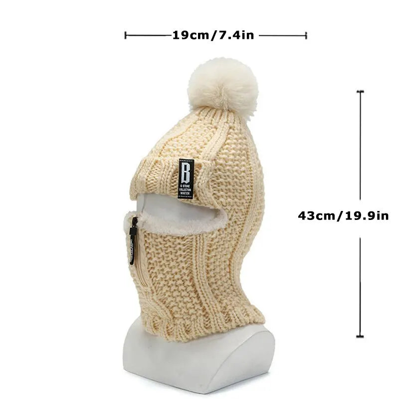 Cozy Knit Winter Beanie With Pom Pom For Cold Weather NALANI
