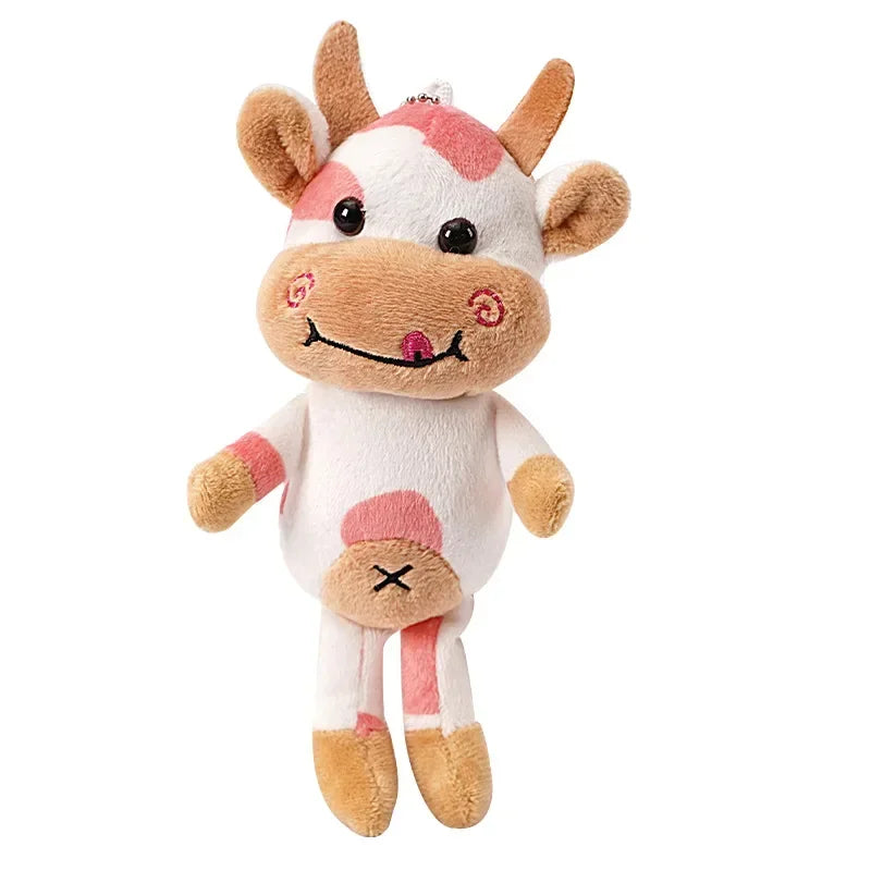 Milk Cow Plush Keychain Cute Soft 15cm Animal Charm NALANI