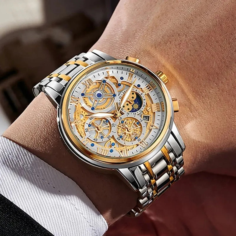 Elegant Business Quartz Mens Watch With Classic Design-Horloges-NaLani