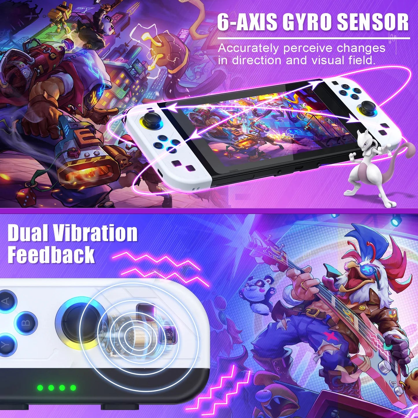 Wireless Bluetooth Gamepad With LED Lighting For Switch NALANI
