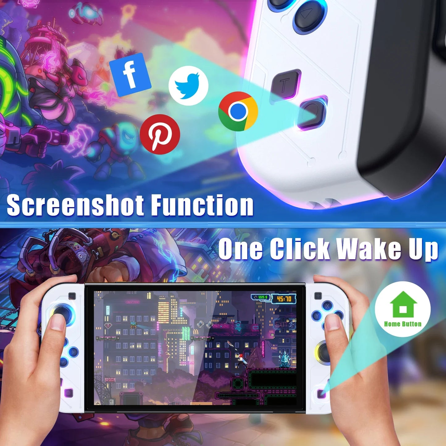 Wireless Bluetooth Gamepad With LED Lighting For Switch NALANI