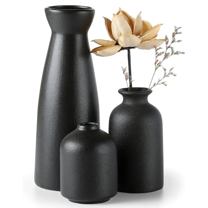 Modern Ceramic Flower Vase for Elegant Home Decor Black NaLani