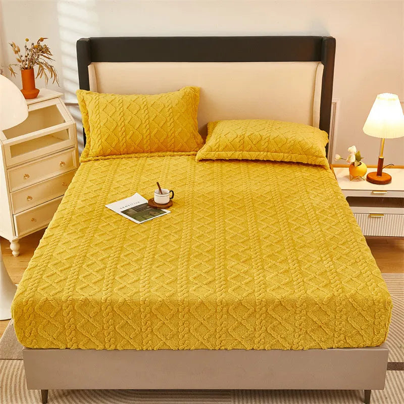 Winter Velvet Fleece Bedding For Warm Yellow Comfort NALANI
