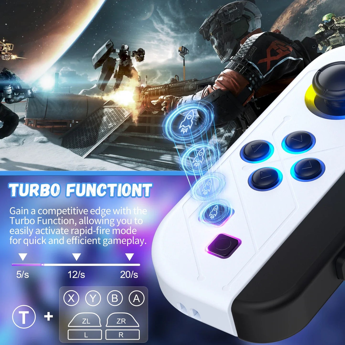 Wireless Bluetooth Gamepad With LED Lighting For Switch NALANI