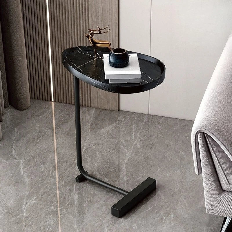 C Shaped Mobile Side Table For Sofa Or Bed In Small Spaces Black A NALANI