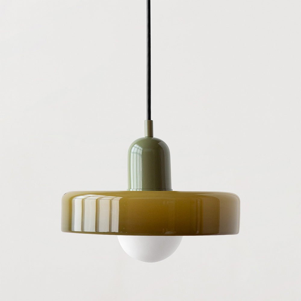 Modern Colored Glass Pendant Light for Stylish Interiors Green Green 25 x 18 cm NaLani