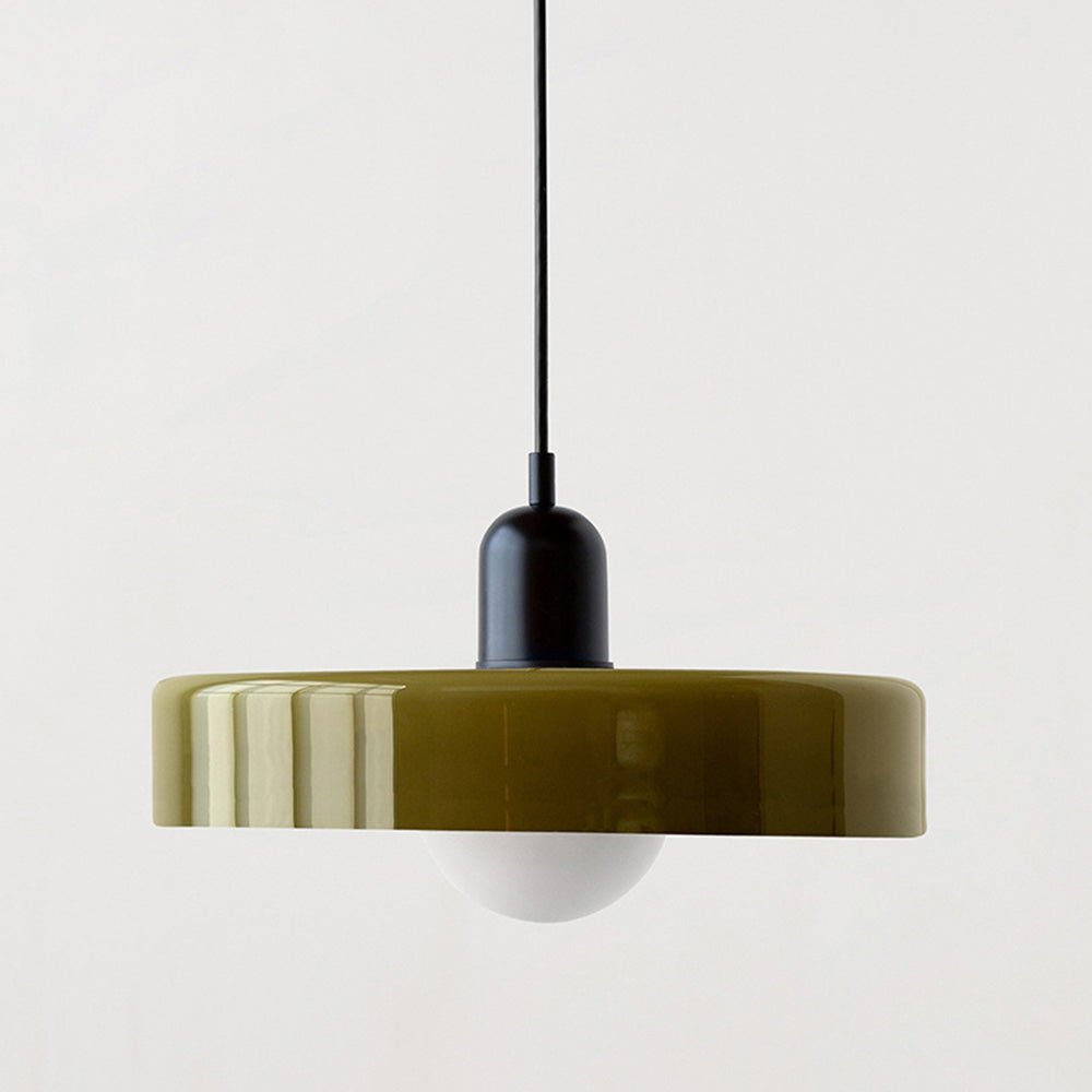 Modern Colored Glass Pendant Light for Stylish Interiors Green Black 25 x 18 cm NaLani