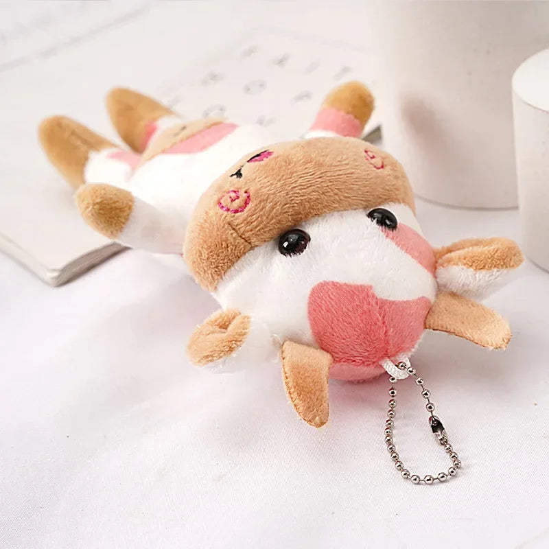 Milk Cow Plush Keychain Cute Soft 15cm Animal Charm NALANI