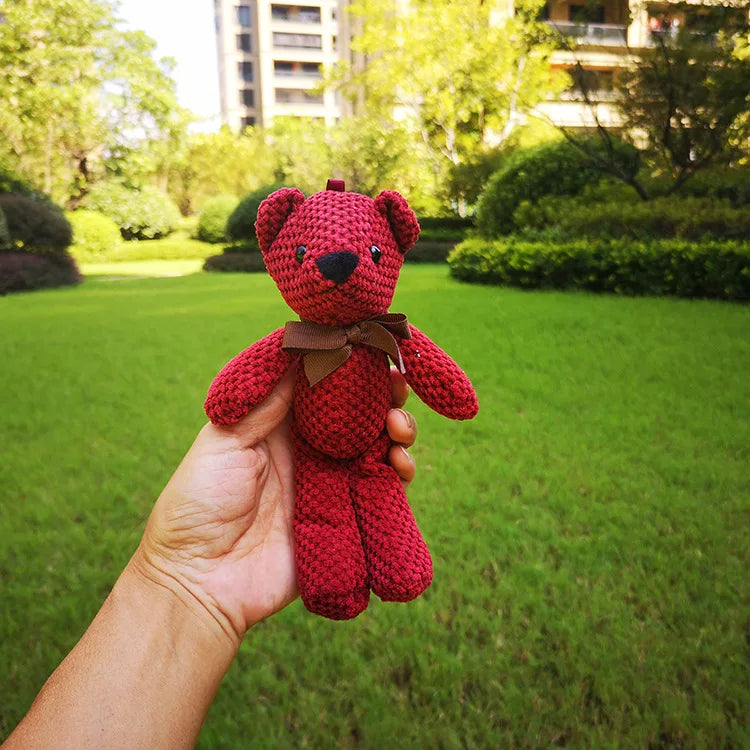 Cute 15cm Plush Bear Keychain For Babies Safe Soft Toy Red 15-16cm NALANI