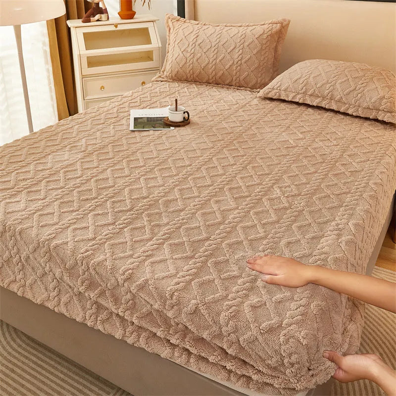 Winter Velvet Fleece Bedding For Warm Yellow Comfort Beige NALANI
