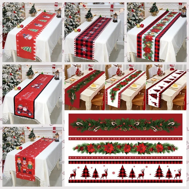 Christmas Table Runner for Home Decor Festive Xmas Ornament Gift