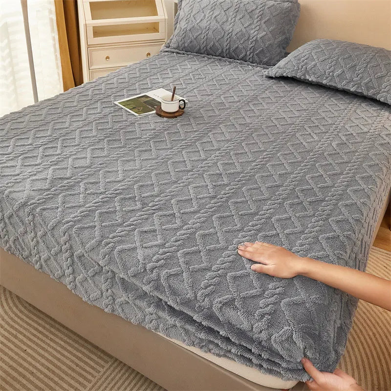 Winter Velvet Fleece Bedding For Warm Yellow Comfort Gray NALANI