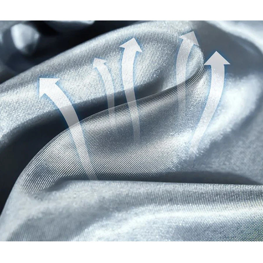 Washable Luxury Satin Elastic Fitted Sheet For Double Bed NALANI