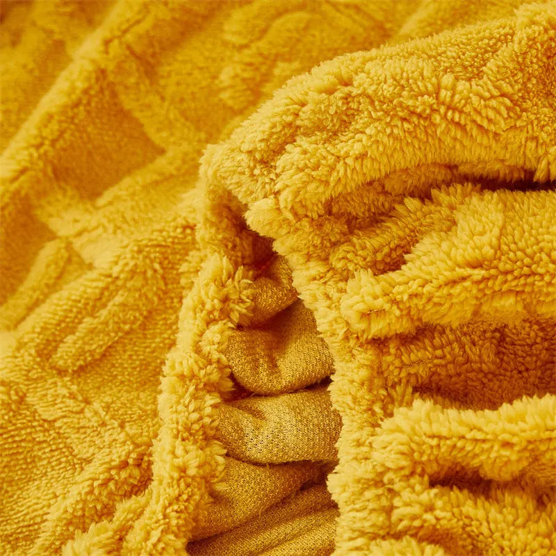 Winter Velvet Fleece Bedding For Warm Yellow Comfort NALANI