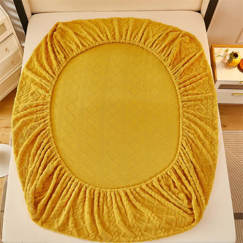 Winter Velvet Fleece Bedding For Warm Yellow Comfort NALANI