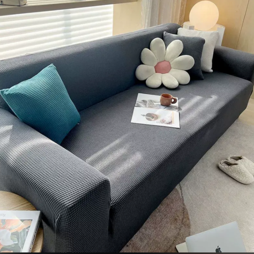 Waterproof Non Slip Sofa Cover With Soft Jacquard Fabric dark gray NALANI