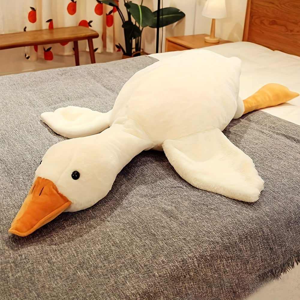Soft Plush Duck Cuddle Toy For Kids And Cozy Floor Mat White 50cm NALANI