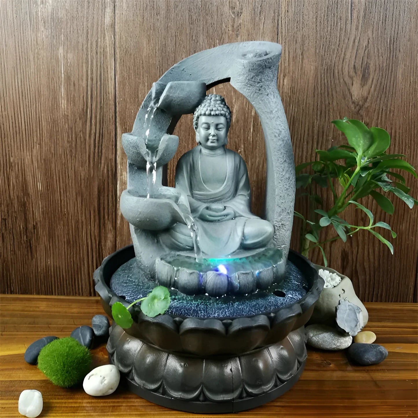 Buddha LED Fountain for Zen Meditation and Feng Shui Decor NALANI