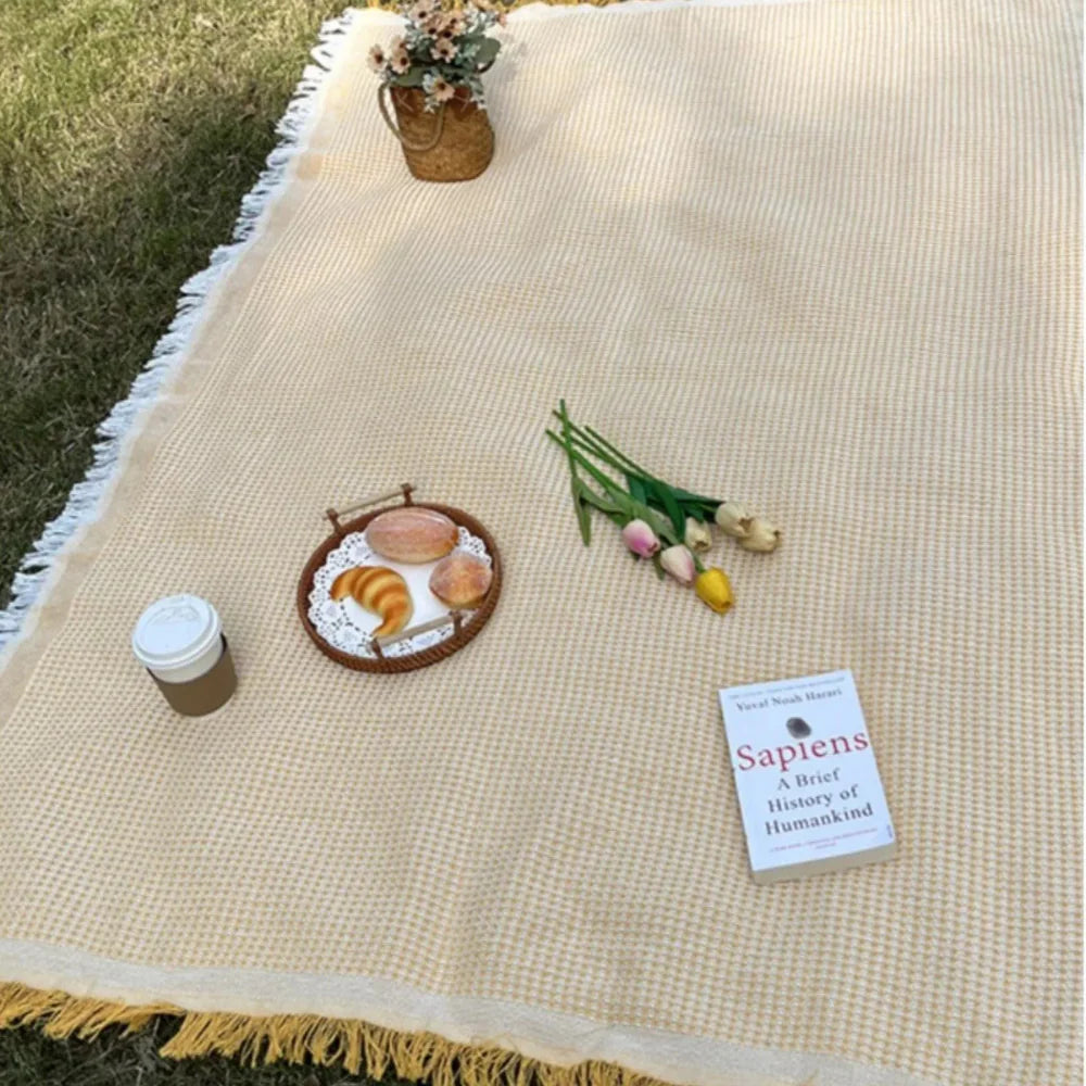 Boho Picnic Blanket With Tassels For Outdoor Picnics NALANI