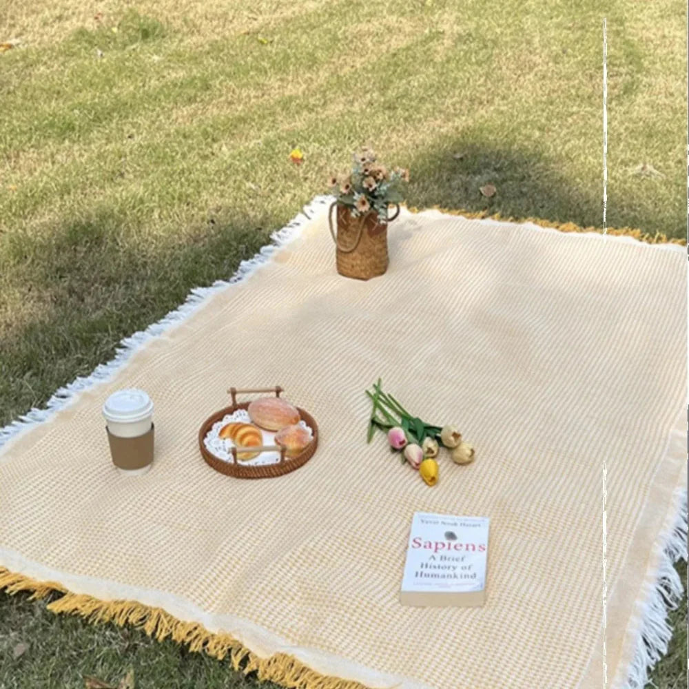 Boho Picnic Blanket With Tassels For Outdoor Picnics NALANI