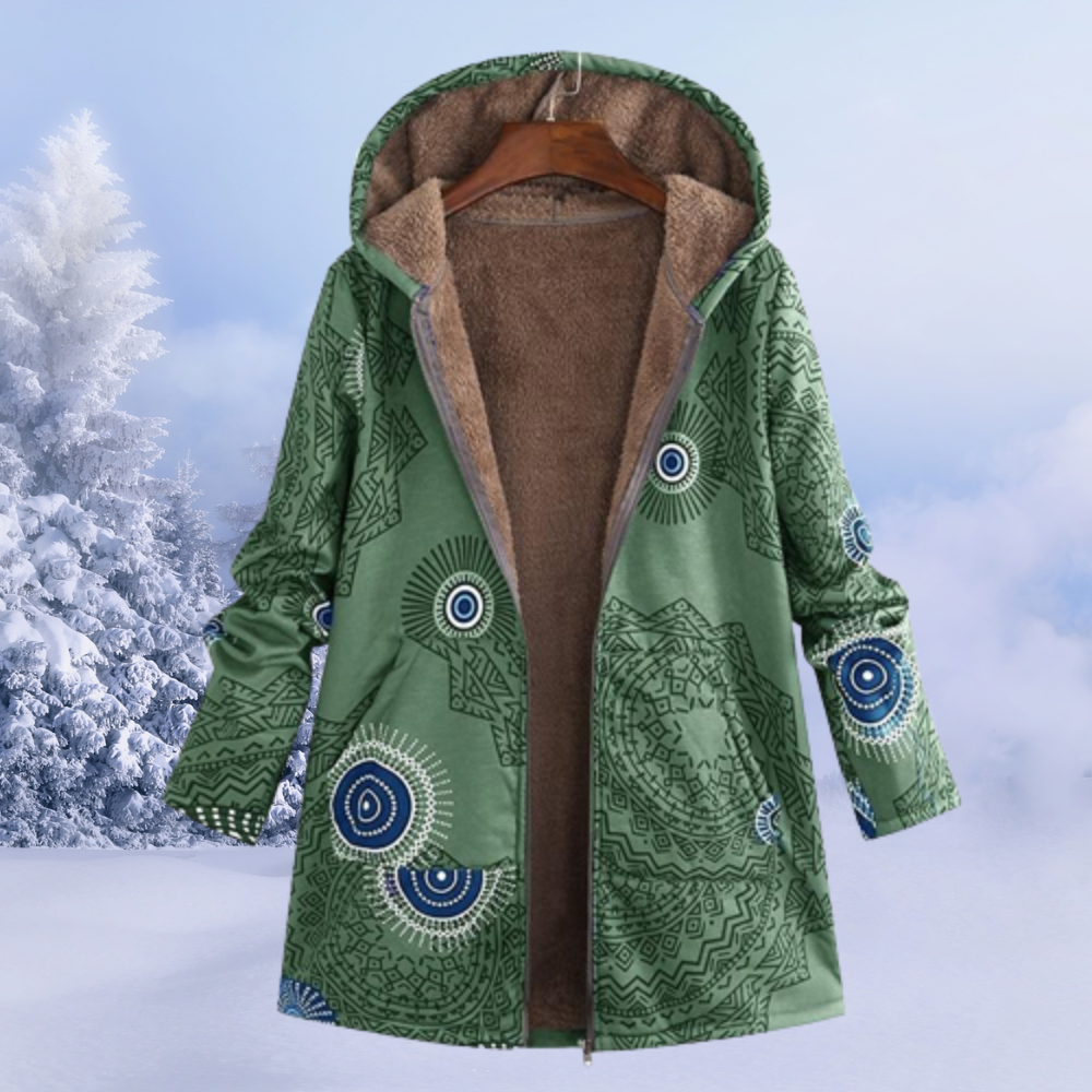 Warm Floral Winter Jacket With Padded Insulation For Cold-Zomer Jassen-NaLani