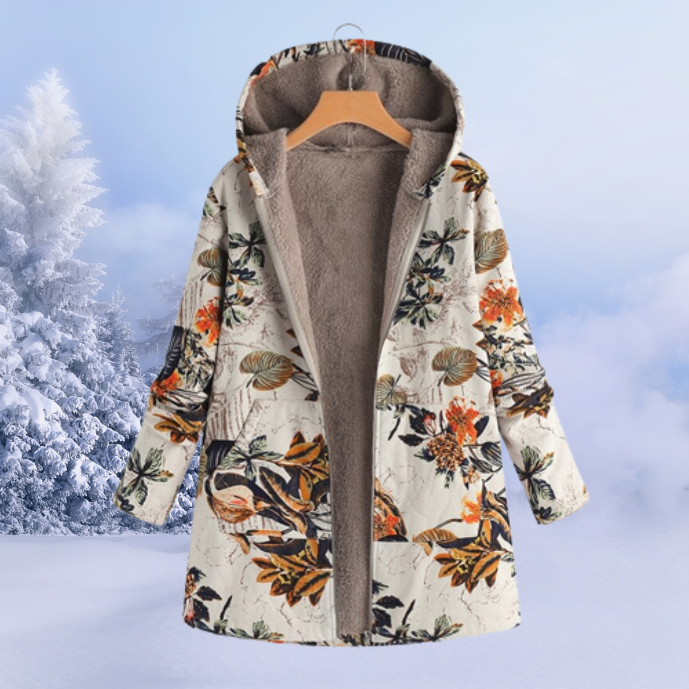 Warm Floral Winter Jacket With Padded Insulation For Cold-Zomer Jassen-NaLani