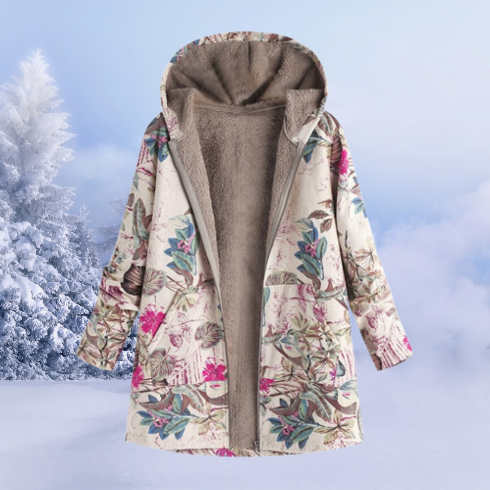 Warm Floral Winter Jacket With Padded Insulation For Cold-Zomer Jassen-NaLani
