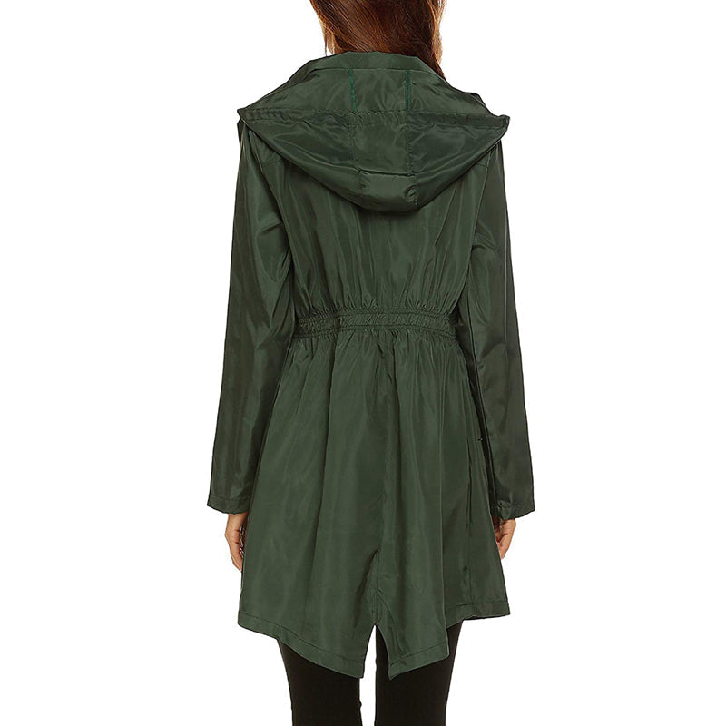 Avenari | Women’s Raincoat – Water-Resistant – Lightweight Packable – Cinched Waist Fit