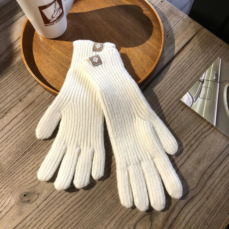 Warm Winter Touchscreen Gloves For Women With Grip White NALANI