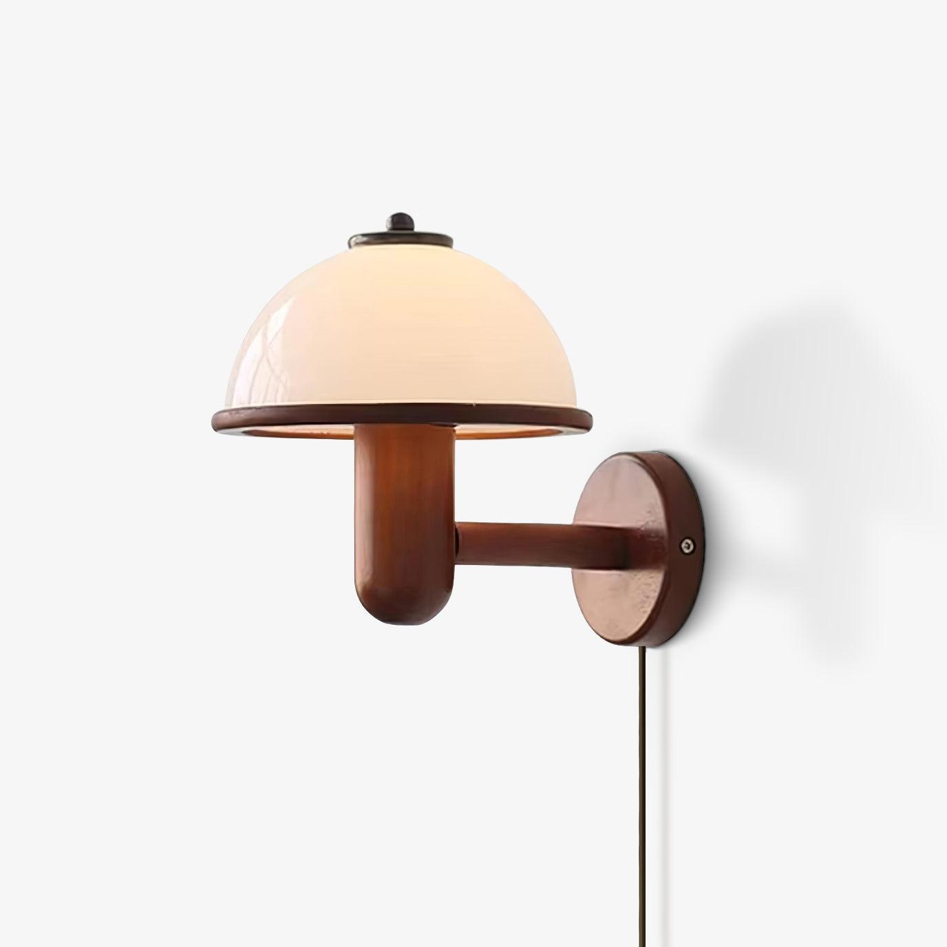 Oak Wood Mushroom Wall Lamp Ambient Living Room Light NALANI