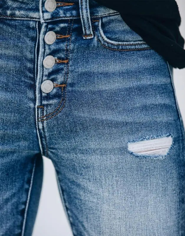 Caleni | Women's modern slim fit ripped denim jeans