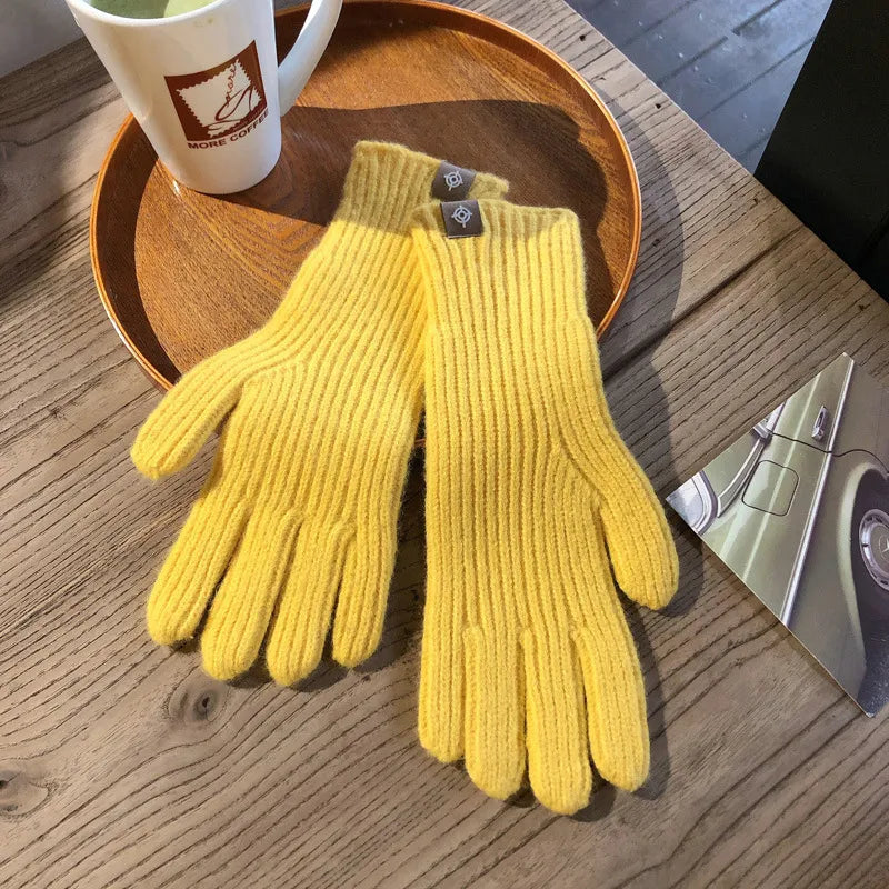 Warm Winter Touchscreen Gloves For Women With Grip Yellow NALANI