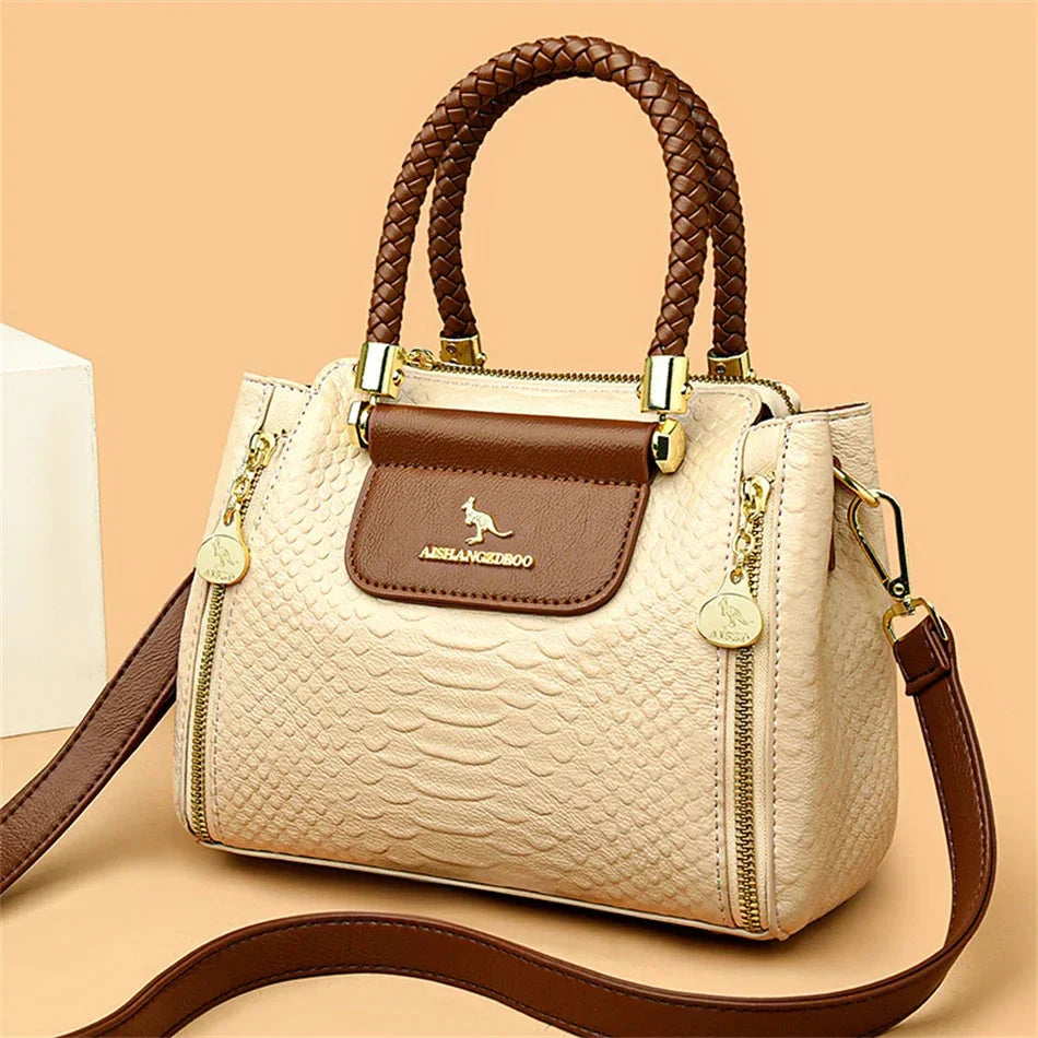 Elegant Vegan Leather Bag For Women With Durable Design Beige NALANI
