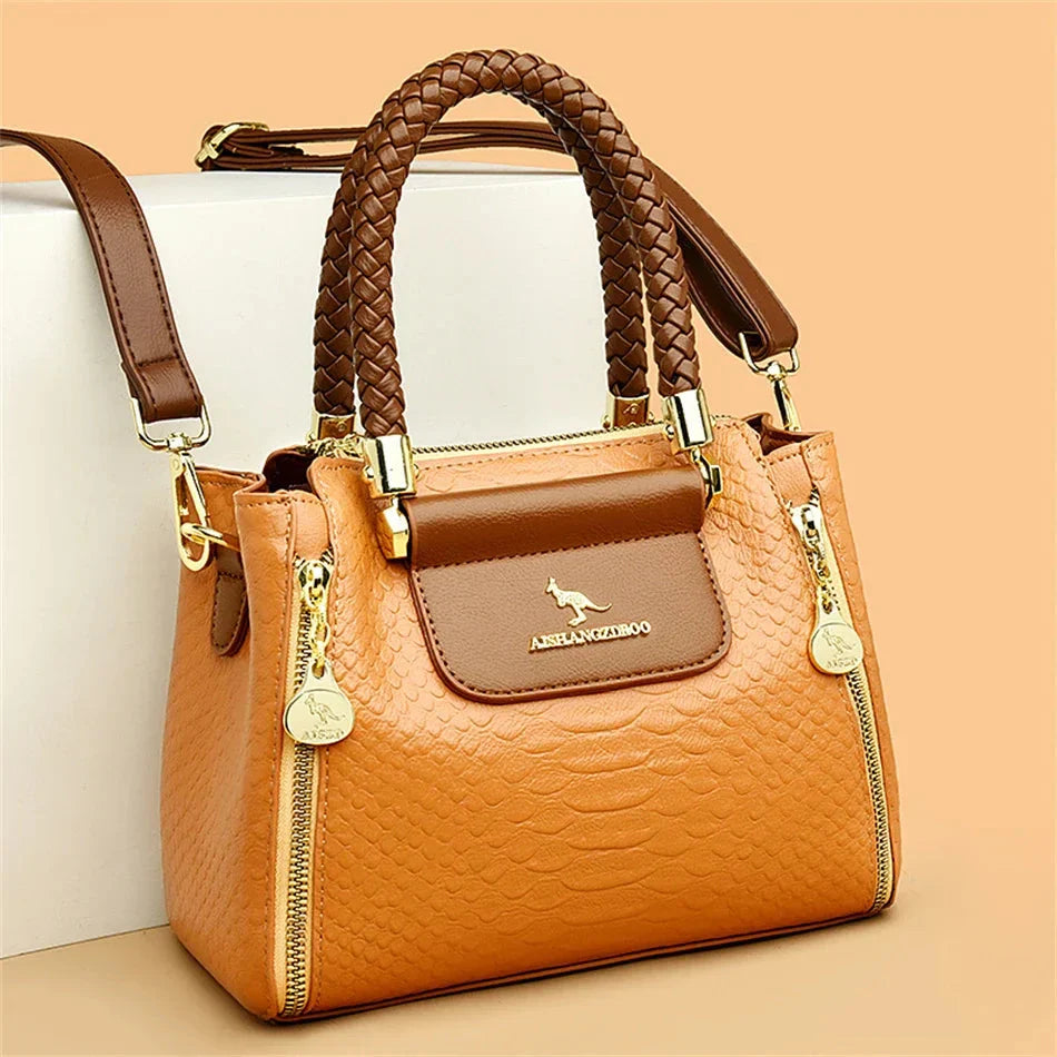 Elegant Vegan Leather Bag For Women With Durable Design Khaki Yellow NALANI