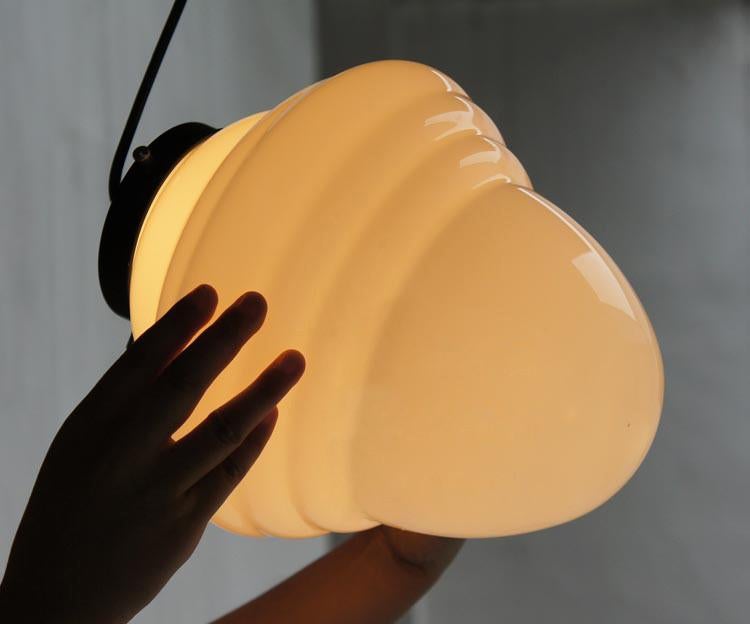 ArtCreativ | Art Deco Milk Glass Pendant Light for Vintage Interior Charm Fiaro NALANI