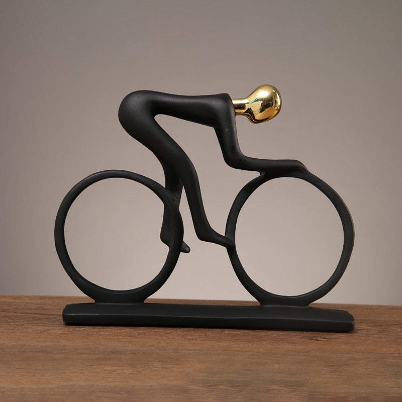 ArtCreativ | Nordic Abstract Cyclist Sculpture - Unique Home Decor Piece Gold NaLani