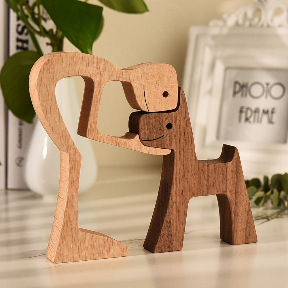 ArtCreativ Nordic Wooden Dog Sculptures for Home and Office Decor Standing NaLani