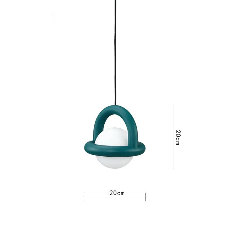 Acrylic Pendant Light With Colorful Globe Finish And LED Green NALANI