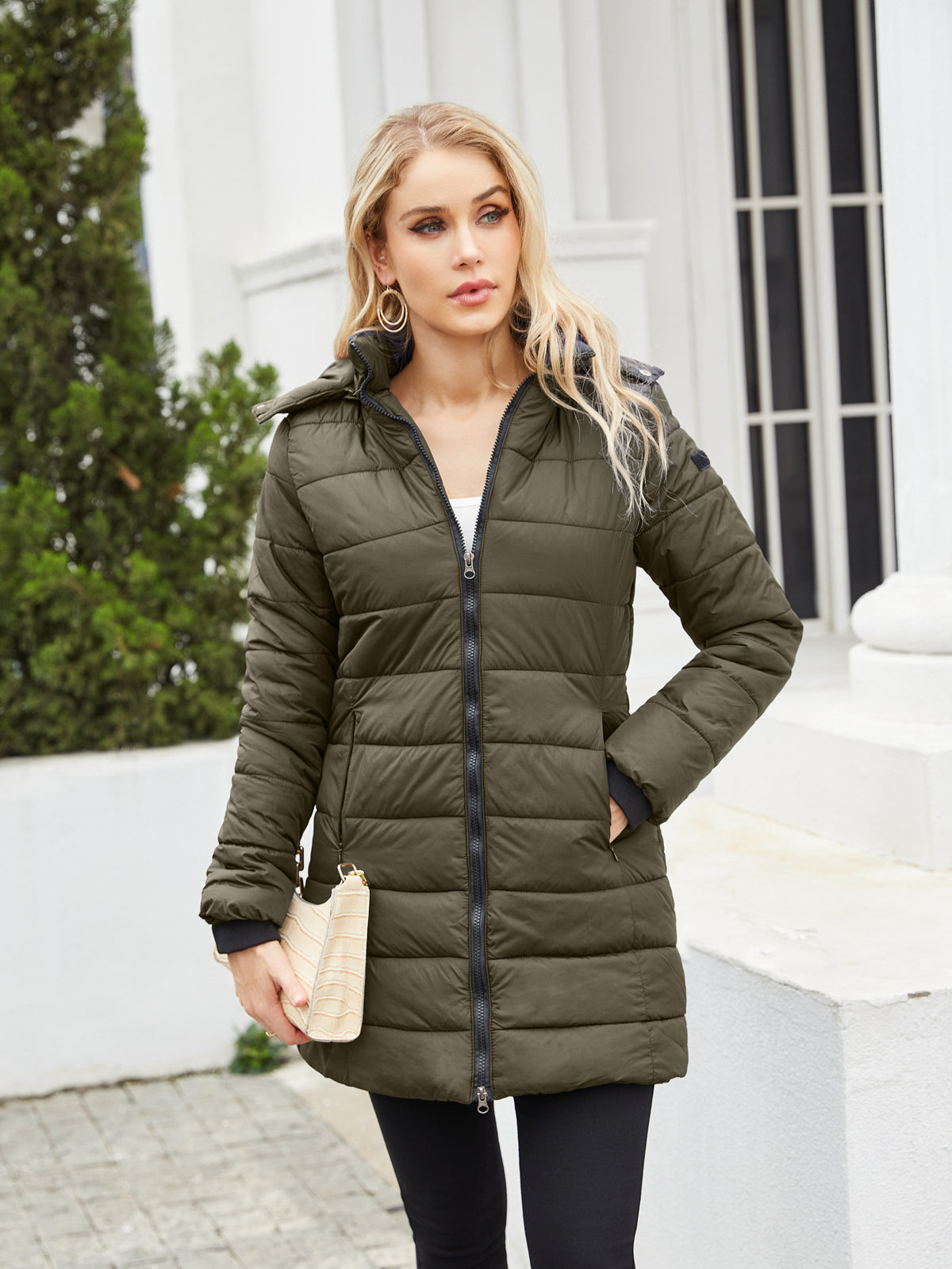 Puffer Winter Jacket For Warmth And Everyday Comfort Green NALANI