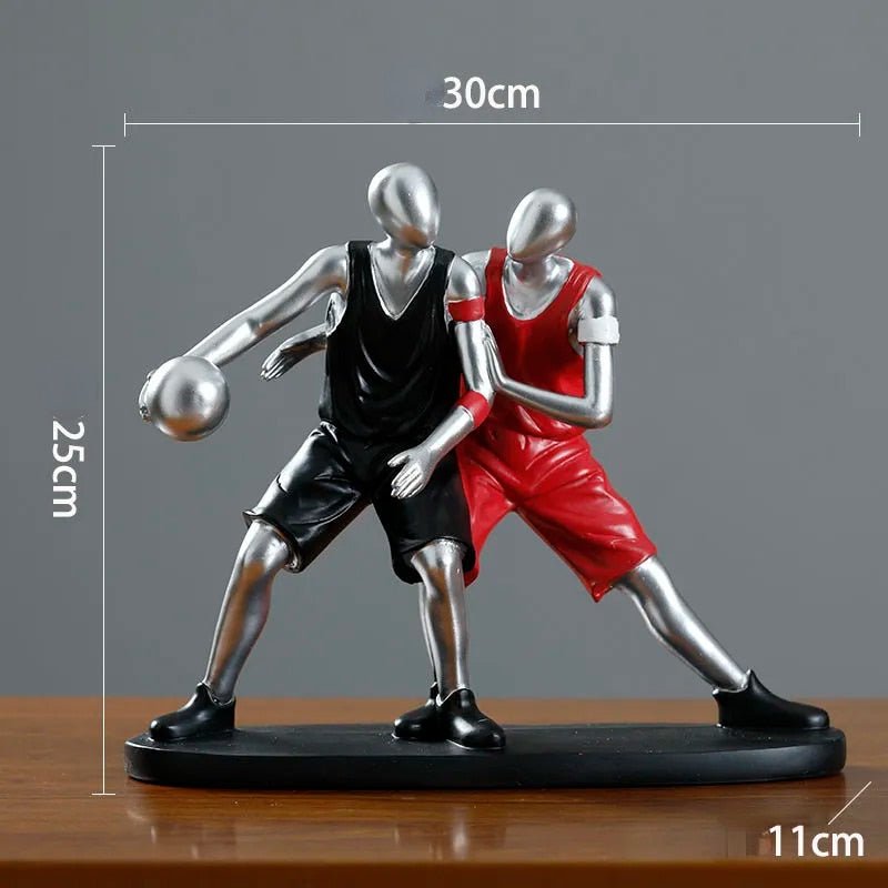 Basketball Player Home Decor Ornaments for Sports Enthusiasts Set of 2 Silver NALANI