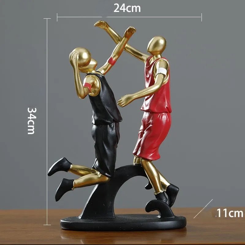 Basketball Player Home Decor Ornaments for Sports Enthusiasts Set of 2 Gold 2 NALANI