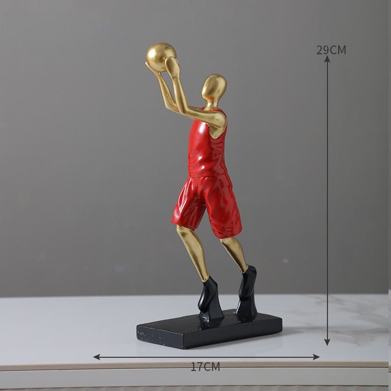 Basketball Player Home Decor Ornaments for Sports Enthusiasts Red Dribble NALANI